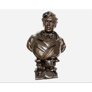 Large Bust Of Adolphe Burggraeve '1806-1902' By Cyprian Godebski