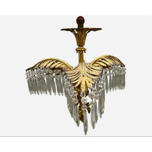 Small Gilt Bronze "palm" Chandelier, France, Circa 1900