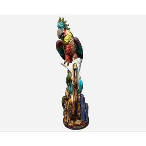 Large Glazed Ceramic Parrot, Spain, Circa 1950 / 1960