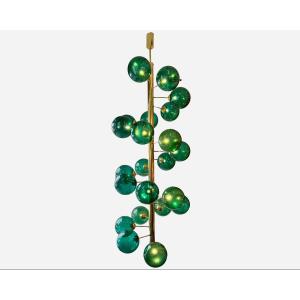 Très grand lustre « bulles » vert, Murano, Italie, vers 2020