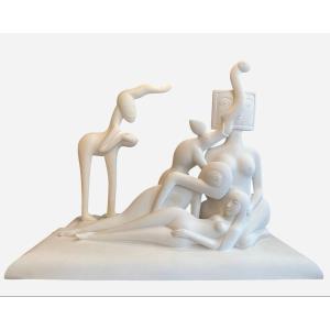 “pyegemalion And Cavalle”, Two Original Preparatory Plaster Casts, By Julio Silva, Paris, 1979