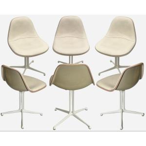 Série de six chaises, par Charles Eames, Éditions Herman Miller, États-Unis, vers 1961