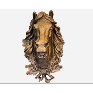 Large Cast Iron Horse Head, France, Circa 1880/1900