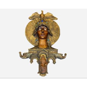 “theodora, Florentine Medallion”, Plaster Cast, Jean Rivière, Toulouse, France, 1891