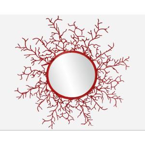 Grand miroir « corail » en fer laqué, Musgo, Barcelone, Espagne, vers 1970
