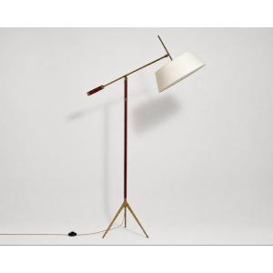 Swing-arm Floor Lamp, éditions Maison Lunel, Paris, France, Circa 1950