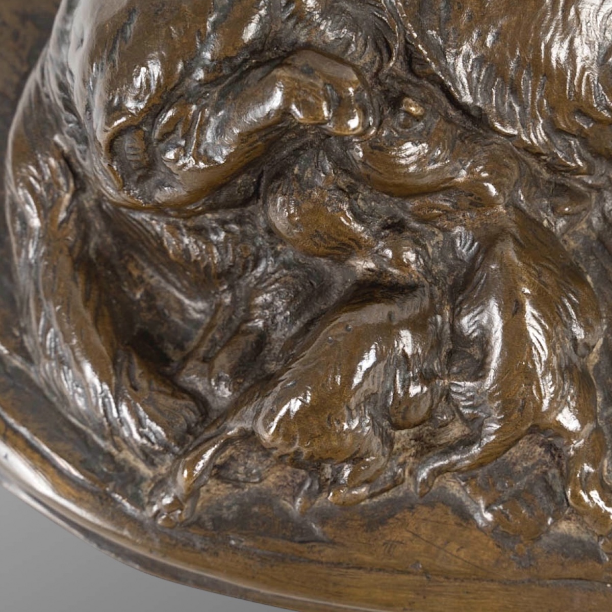 Sculpture - Chatte Allaitant Ses Petits , Emmanuel Fremiet (1824-1910) , Bronze  -photo-3