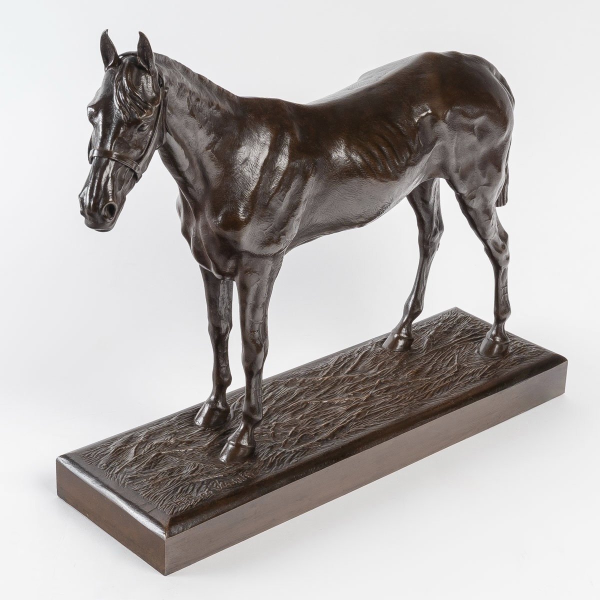 Sculpture - Cheval De Course Par Henri de Vains (1851-1909) - Bronze -photo-2