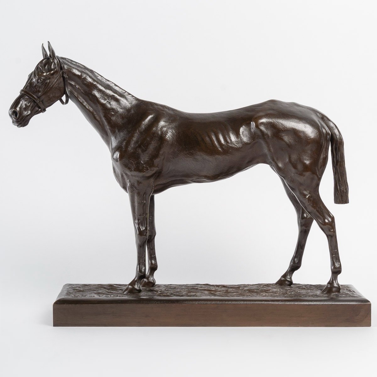 Sculpture - Cheval De Course Par Henri de Vains (1851-1909) - Bronze 