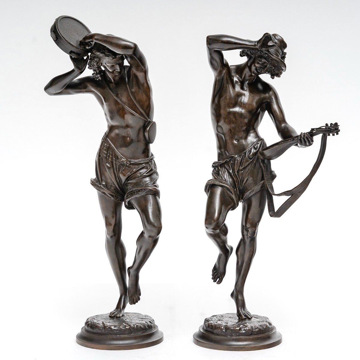 Sculpture - Pair Of Neapolitan Dancers , Albert - Ernest Carrier - Belleuse (1824-1887)