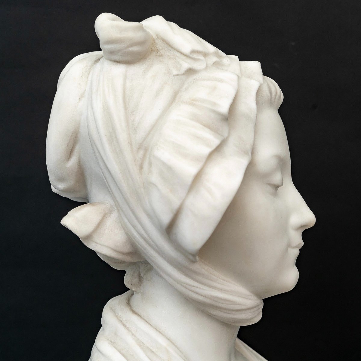 Sculpture - Buste De Jeune Fille Par Louis - Émile Cana (1845-1895) - Marbre -photo-7