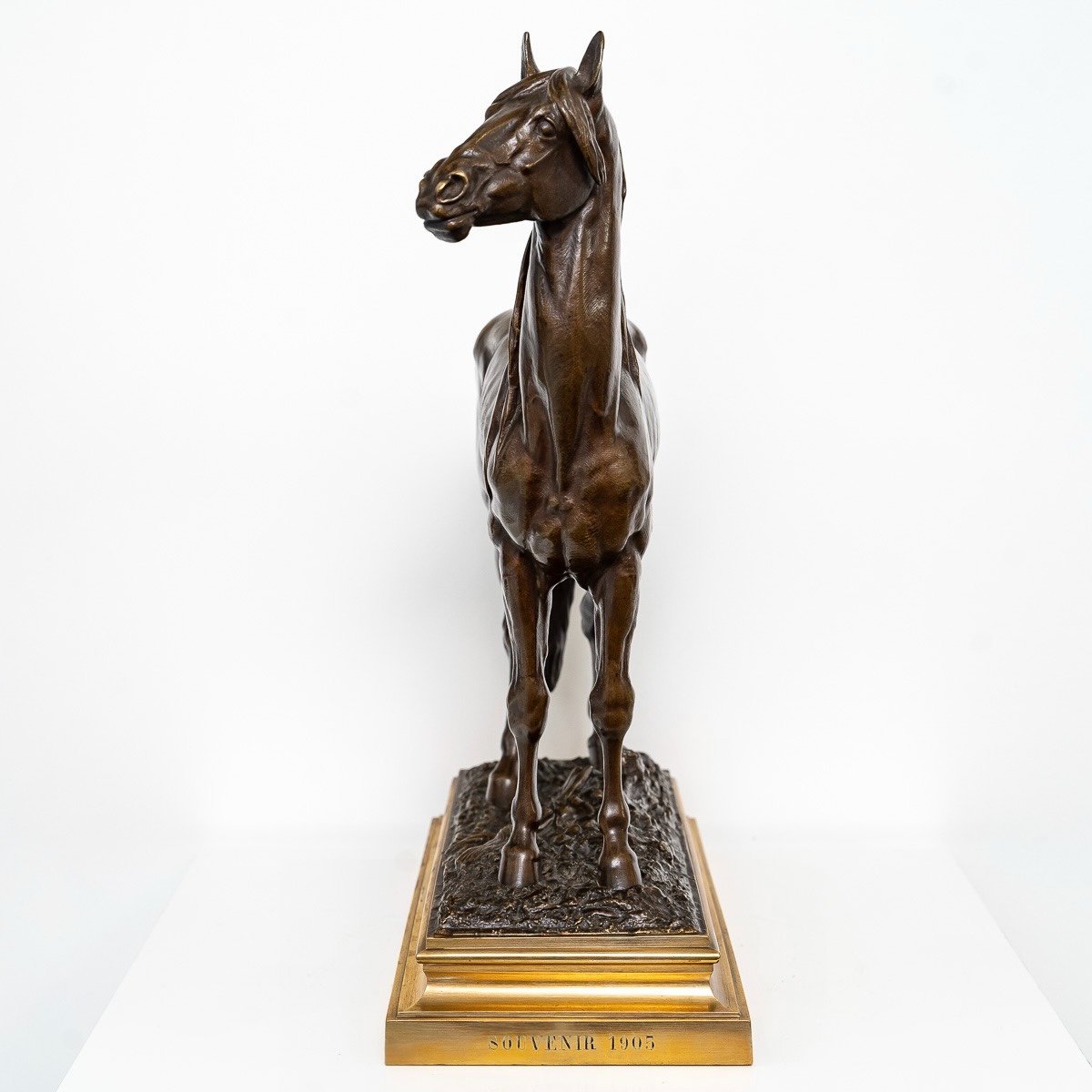 Sculpture  - Cheval "Beaux - arts 1879" , Prosper Lecourtier (1851-1924) - Bronze-photo-3