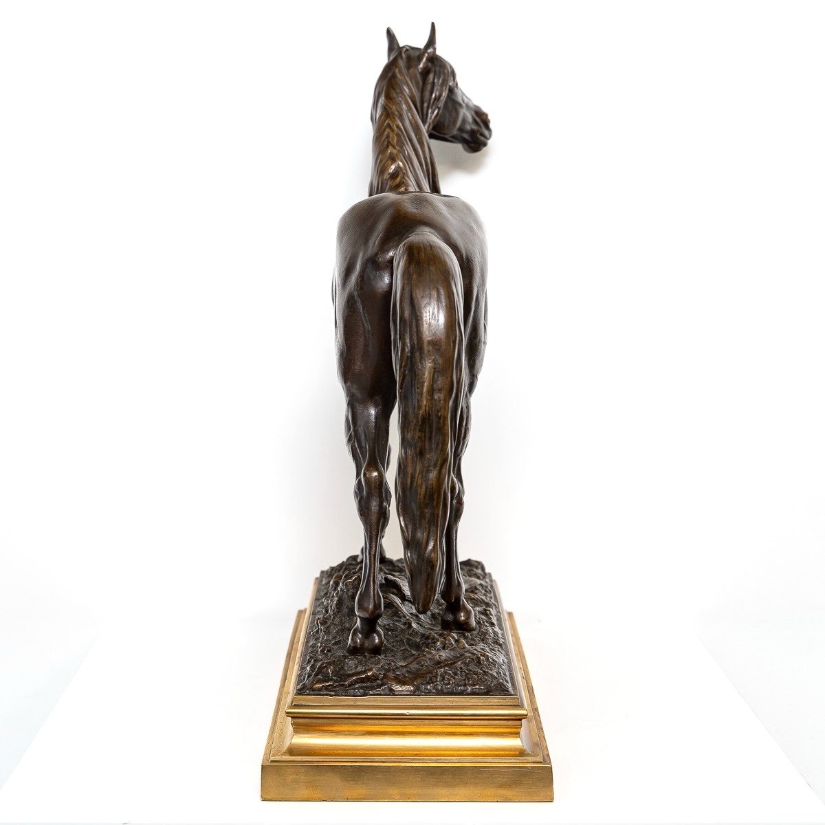 Sculpture  - Cheval "Beaux - arts 1879" , Prosper Lecourtier (1851-1924) - Bronze-photo-1