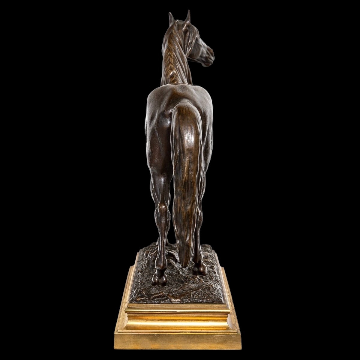 Sculpture  - Cheval "Beaux - arts 1879" , Prosper Lecourtier (1851-1924) - Bronze-photo-1
