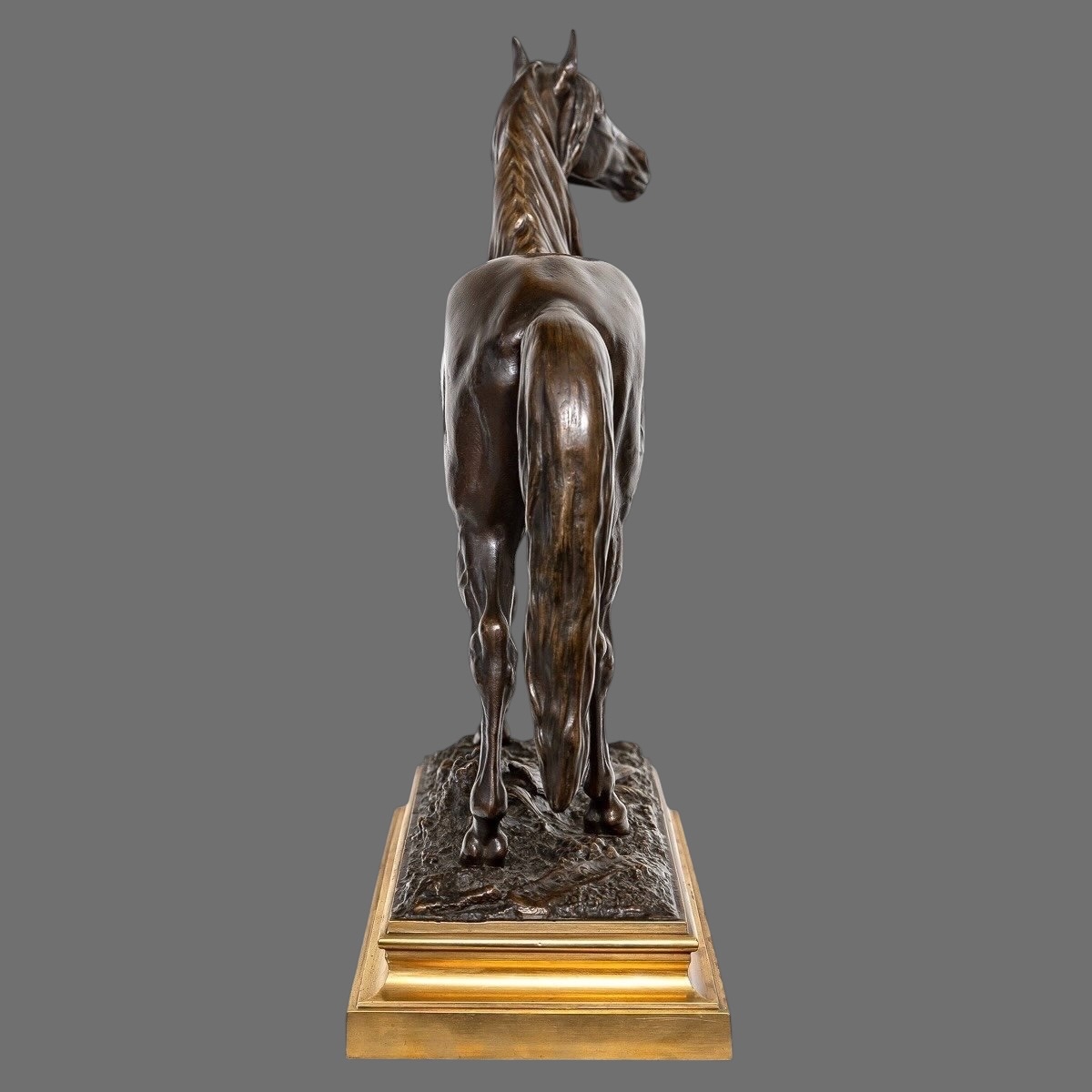 Sculpture  - Cheval "Beaux - arts 1879" , Prosper Lecourtier (1851-1924) - Bronze-photo-1