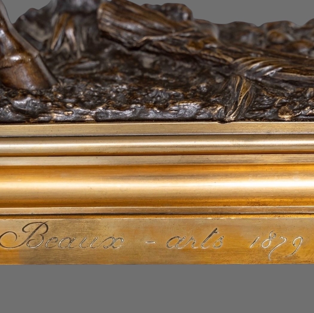 Sculpture  - Cheval "Beaux - arts 1879" , Prosper Lecourtier (1851-1924) - Bronze-photo-4