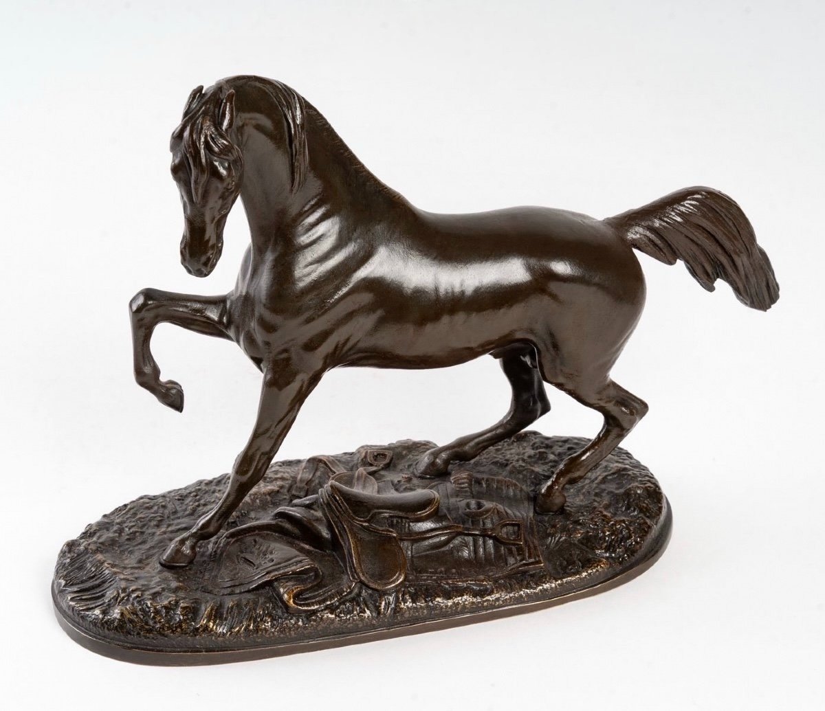 Sculpture - Race Horse By Pierre Lenordez (1815 - 1892) - Bronze-photo-2