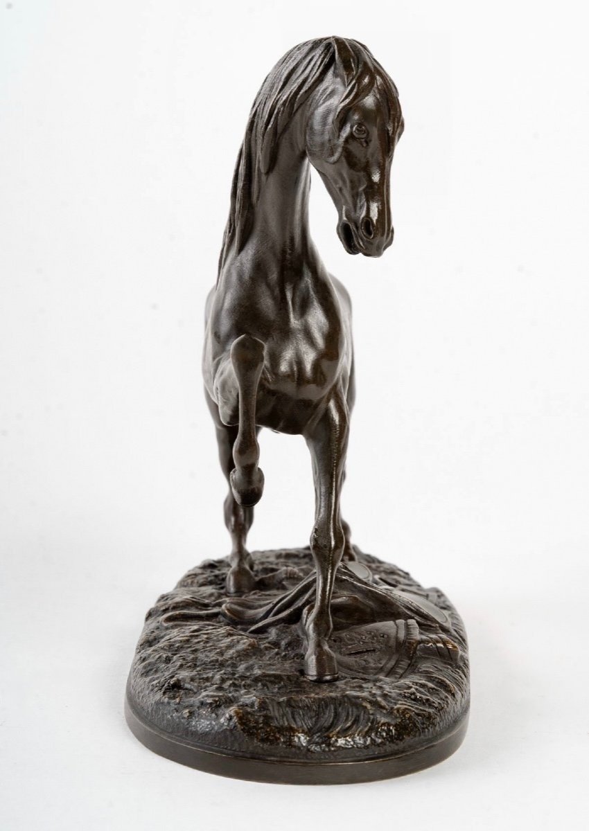 Sculpture - Race Horse By Pierre Lenordez (1815 - 1892) - Bronze-photo-3