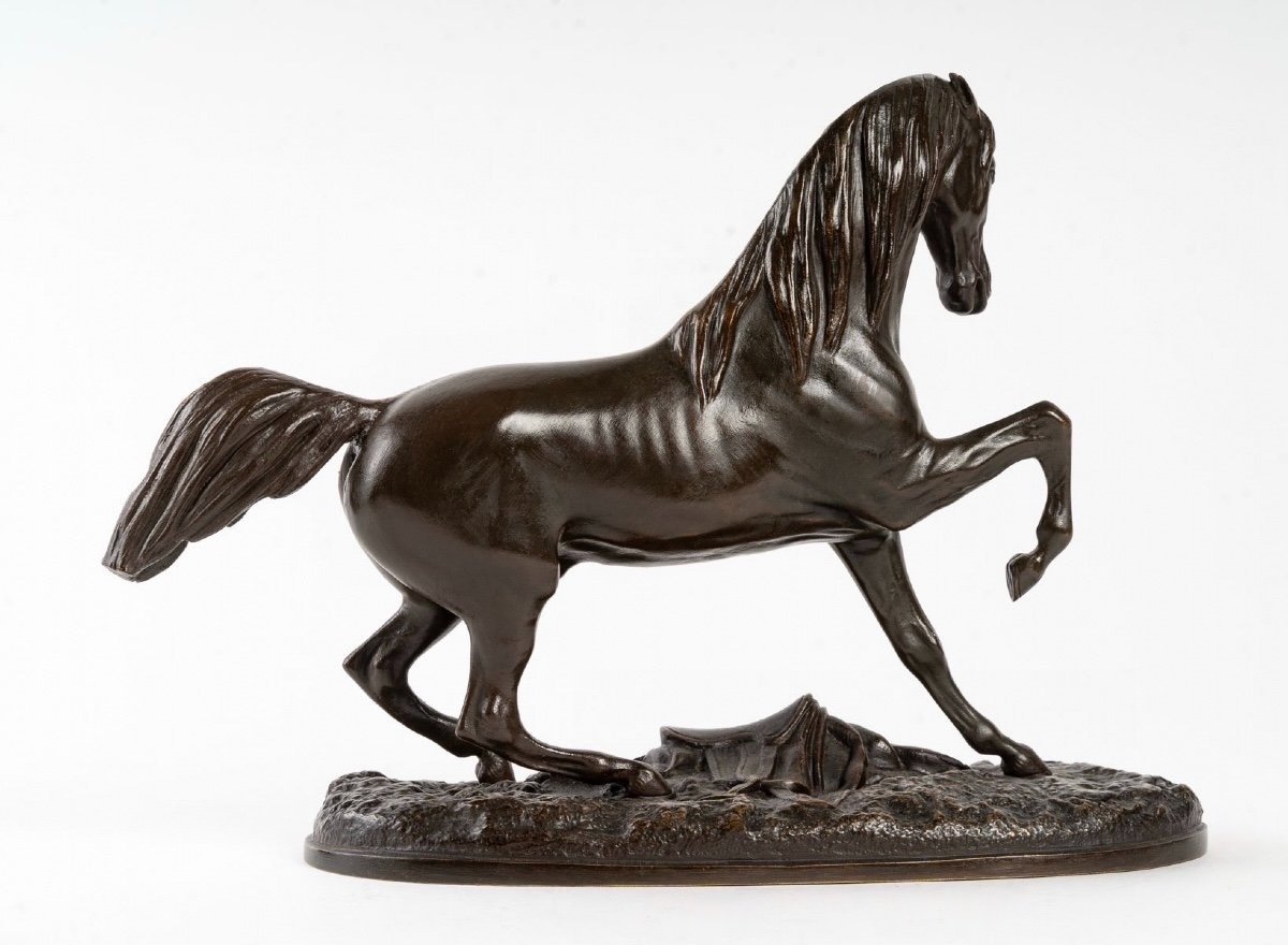 Sculpture - Race Horse By Pierre Lenordez (1815 - 1892) - Bronze-photo-4