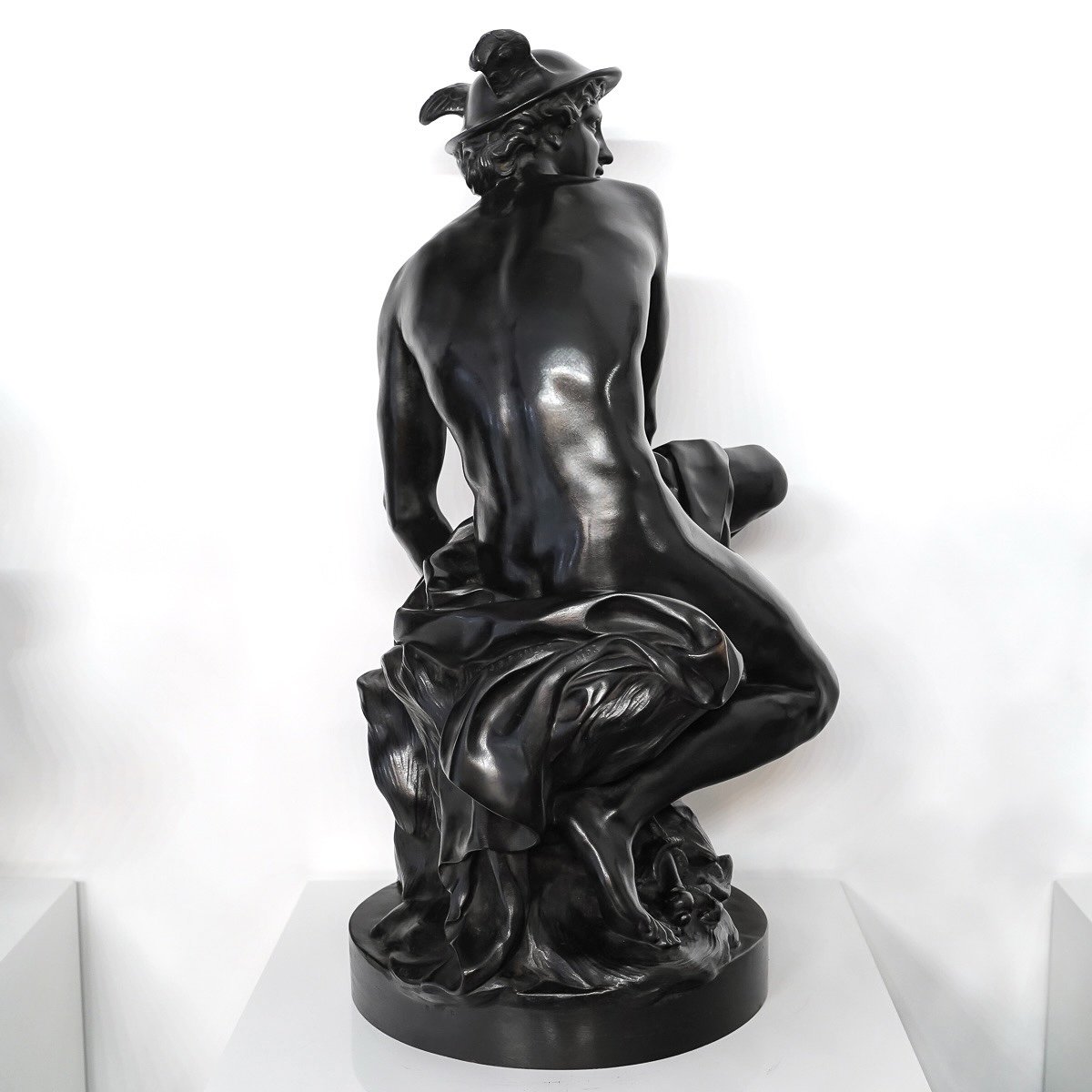 Sculpture – Mercure Attachant Ses Talonnières , Jean – Baptiste Pigalle (1714-1785) – Bronze-photo-2