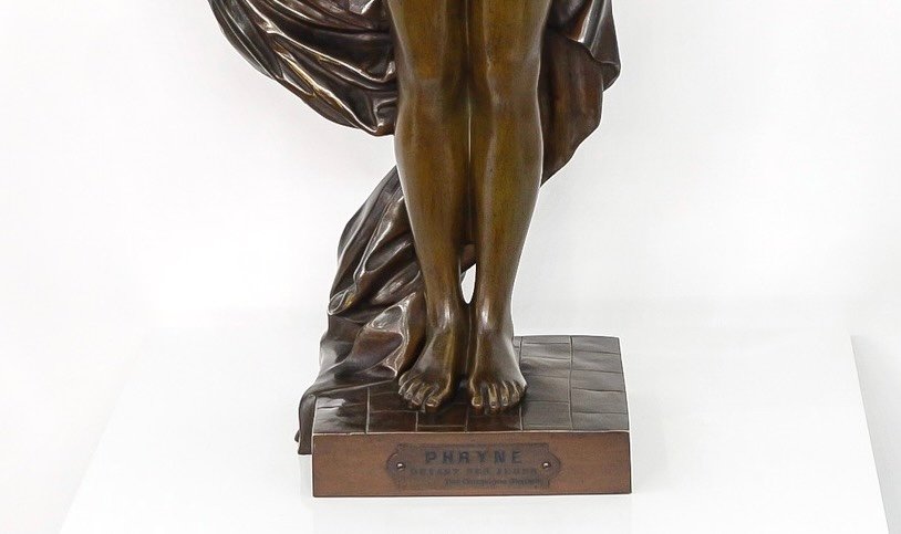 Sculpture - Phryné Devant Ses Juges , Pierre-Étienne Daniel Campagne (1851-1914) - Bronze -photo-4