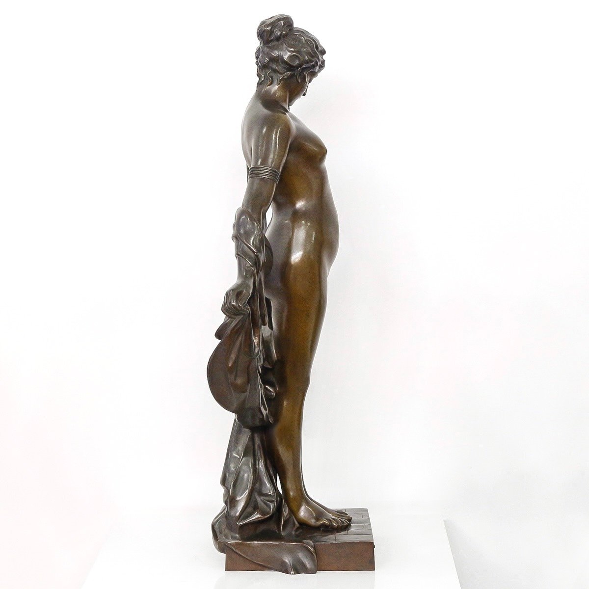 Sculpture - Phryné Devant Ses Juges , Pierre-Étienne Daniel Campagne (1851-1914) - Bronze -photo-1