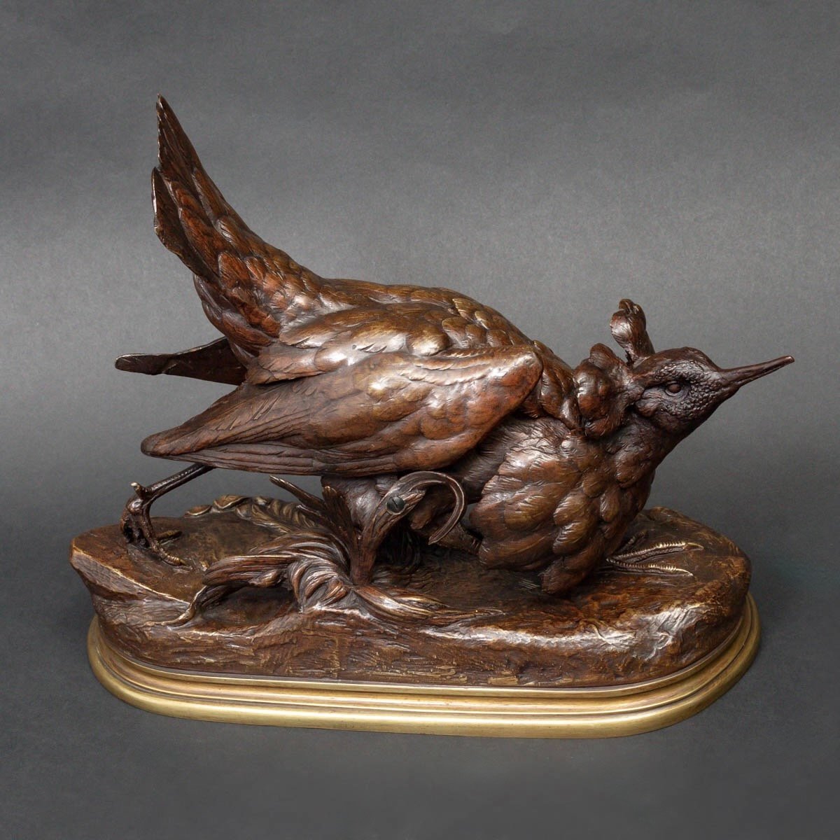 Sculpture  - Grouse En Bronze , Jules Moigniez (1835-1894)-photo-4