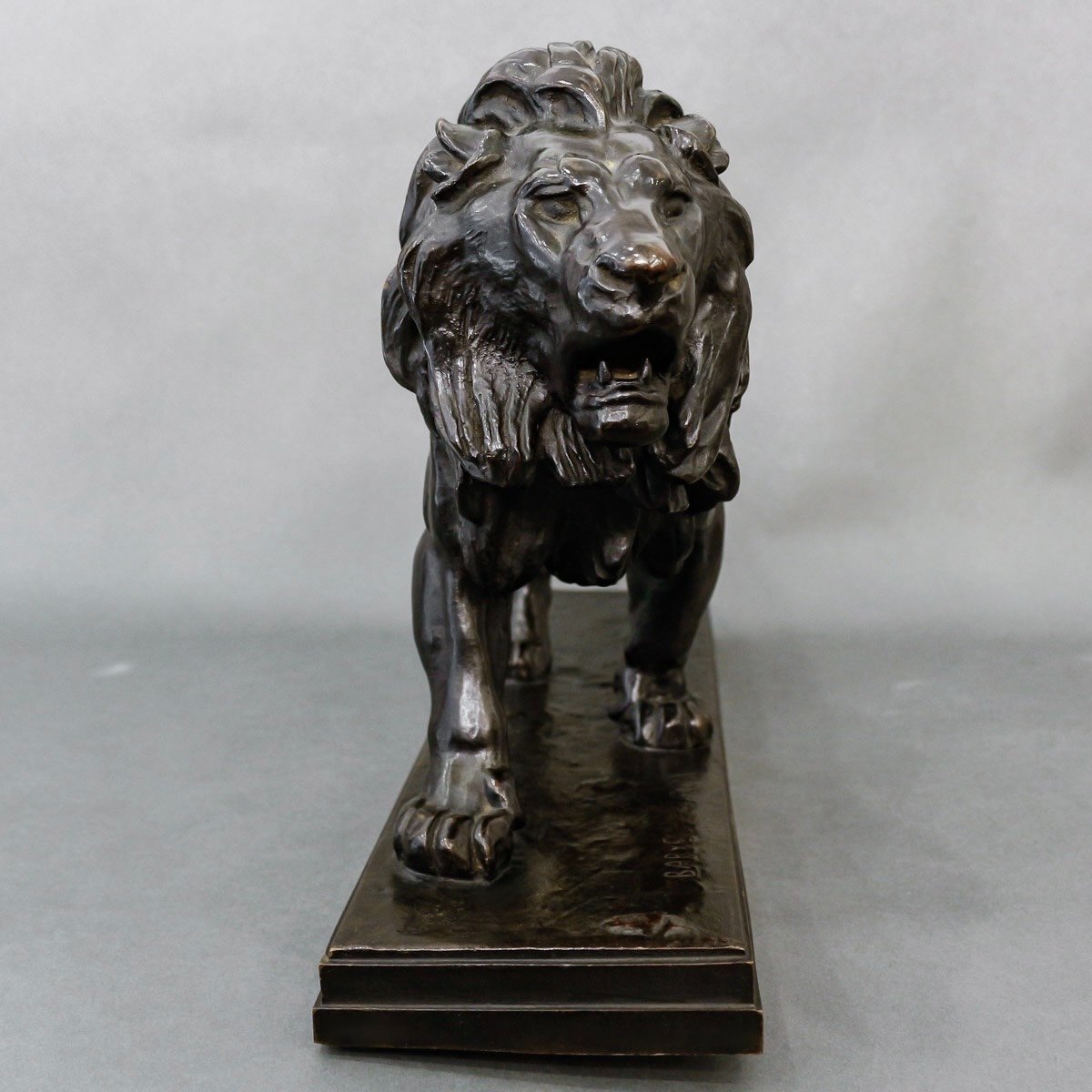 Sculpture - Le Lion Marchant , Antoine-Louis Barye (1795-1875) - Bronze-photo-3