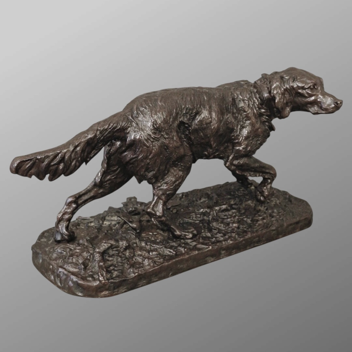 Sculpture - French Spaniel Dog (fabio) No. 1 , Pierre-jules Mêne (1810-1879) - Bronze-photo-1