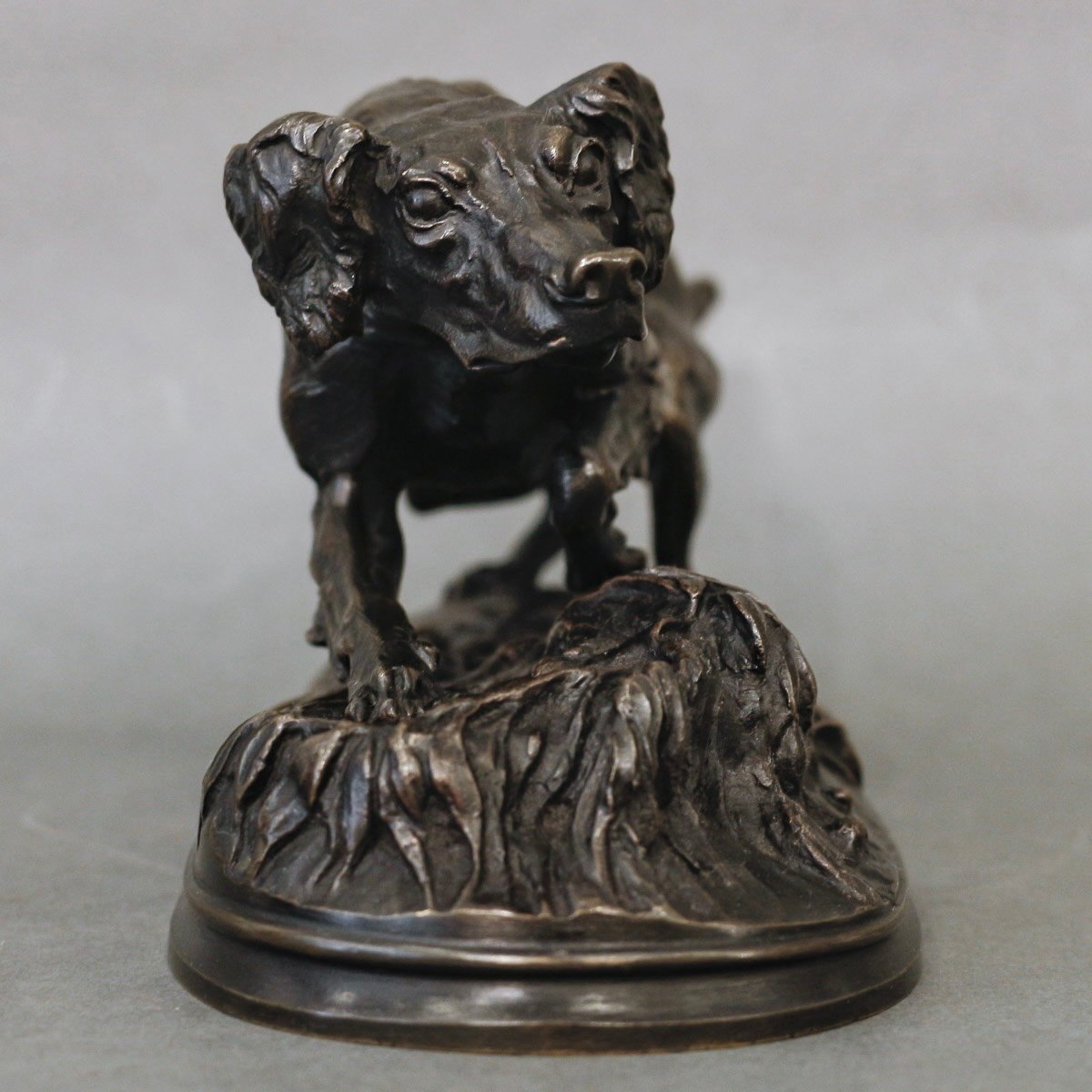 Sculpture - Spaniel Dog "sultan" , Pierre - Jules Mêne (1810-1879) - Bronze-photo-3