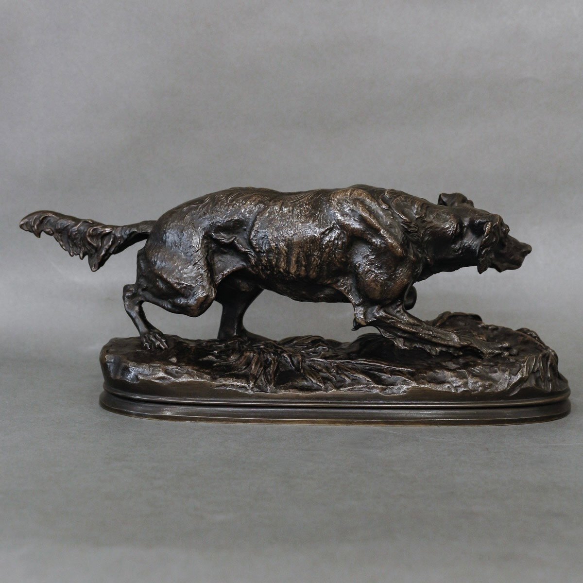 Sculpture - Spaniel Dog "sultan" , Pierre - Jules Mêne (1810-1879) - Bronze-photo-1