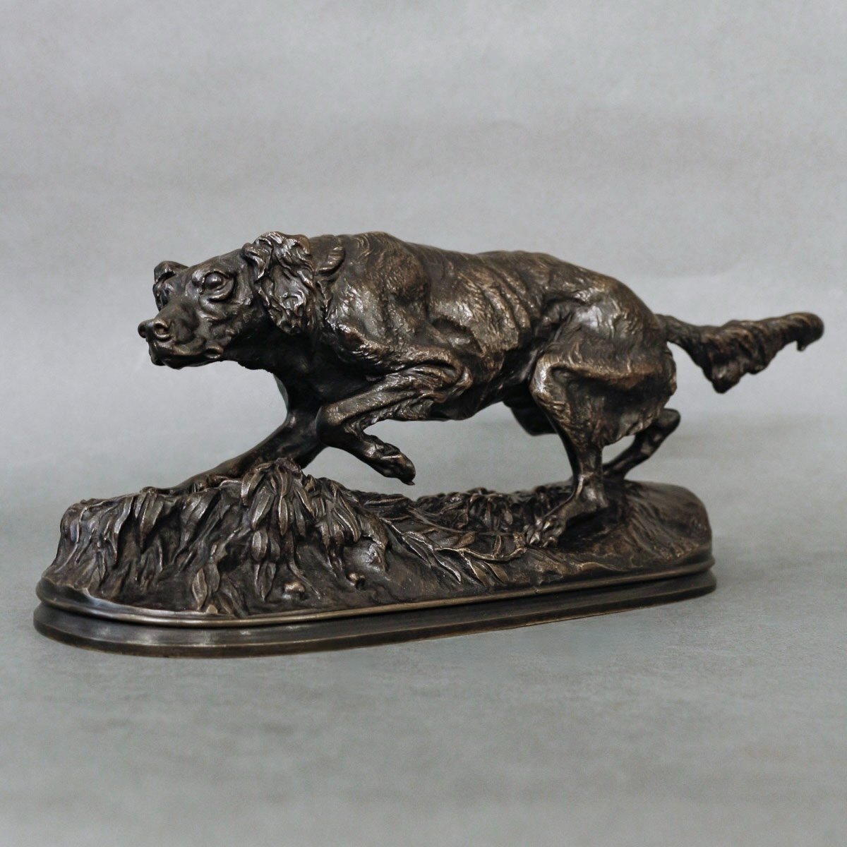 Sculpture - Spaniel Dog "sultan" , Pierre - Jules Mêne (1810-1879) - Bronze