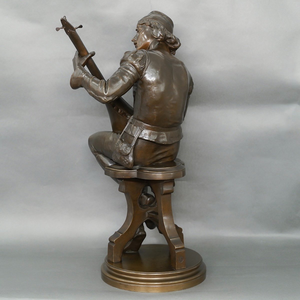Sculpture - Oysel Le Troubadour , Émile Boisseau (1842-1923) - Bronze -photo-1