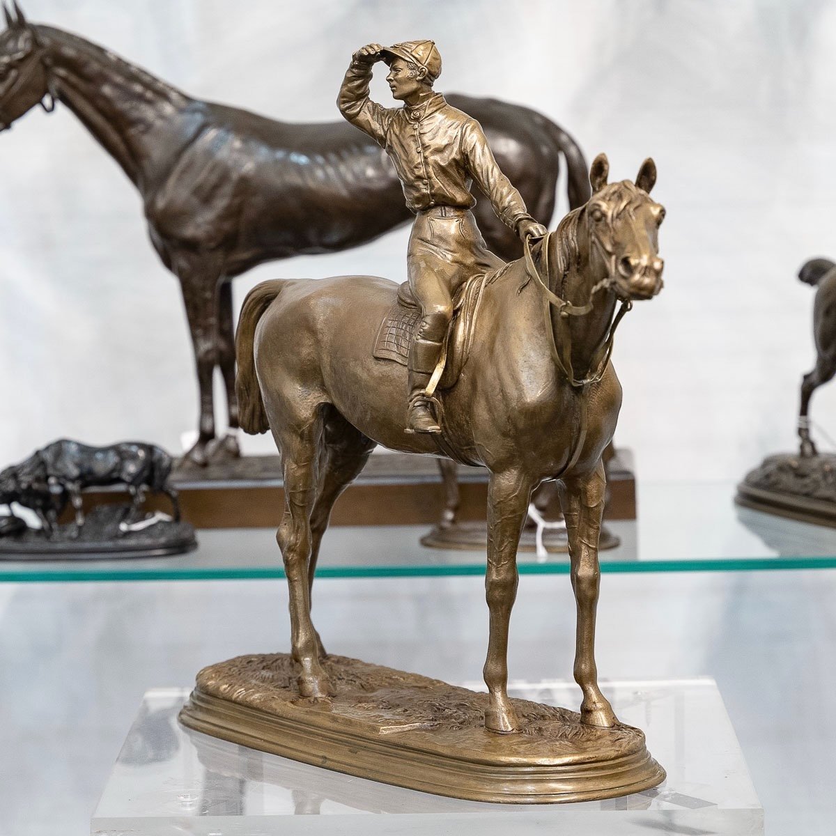 Sculpture - Jockey And His Horse " Before The Race " , Jules Moigniez (1835-1894) - Bronze-photo-2