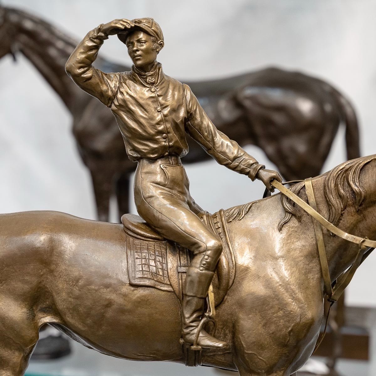Sculpture - Jockey And His Horse " Before The Race " , Jules Moigniez (1835-1894) - Bronze-photo-4