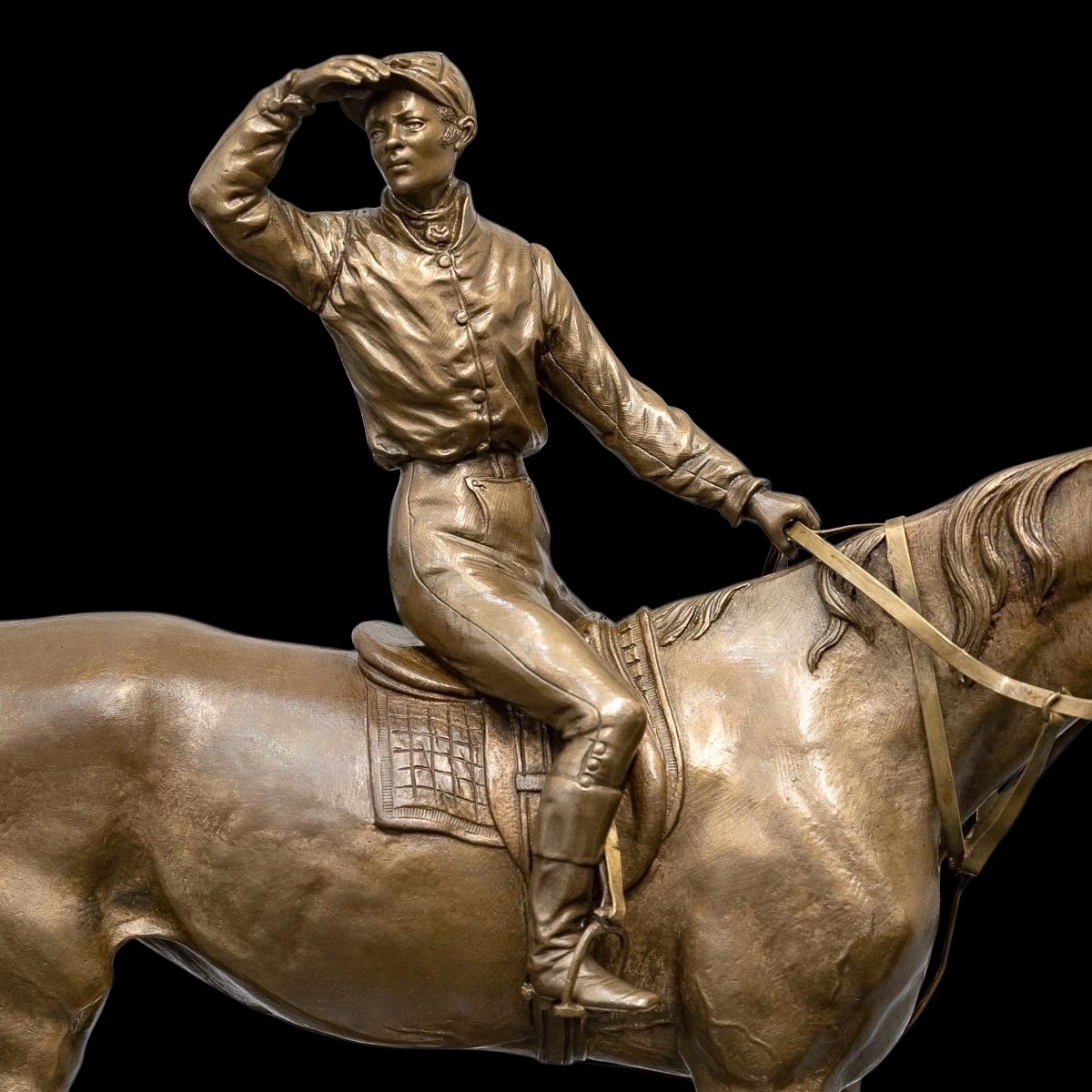 Sculpture - Jockey And His Horse " Before The Race " , Jules Moigniez (1835-1894) - Bronze-photo-2