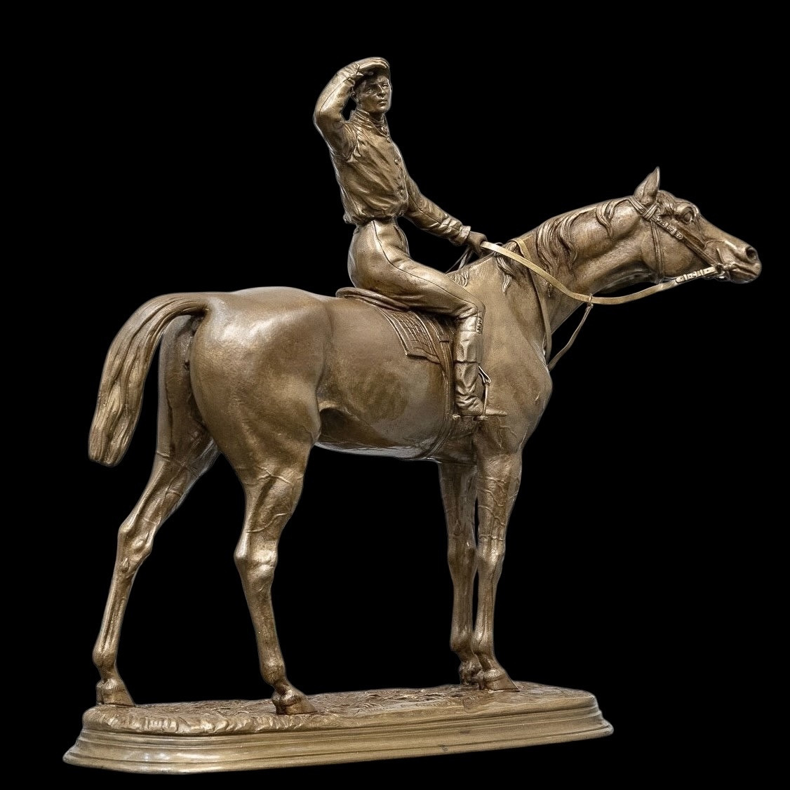 Sculpture - Jockey And His Horse " Before The Race " , Jules Moigniez (1835-1894) - Bronze-photo-4