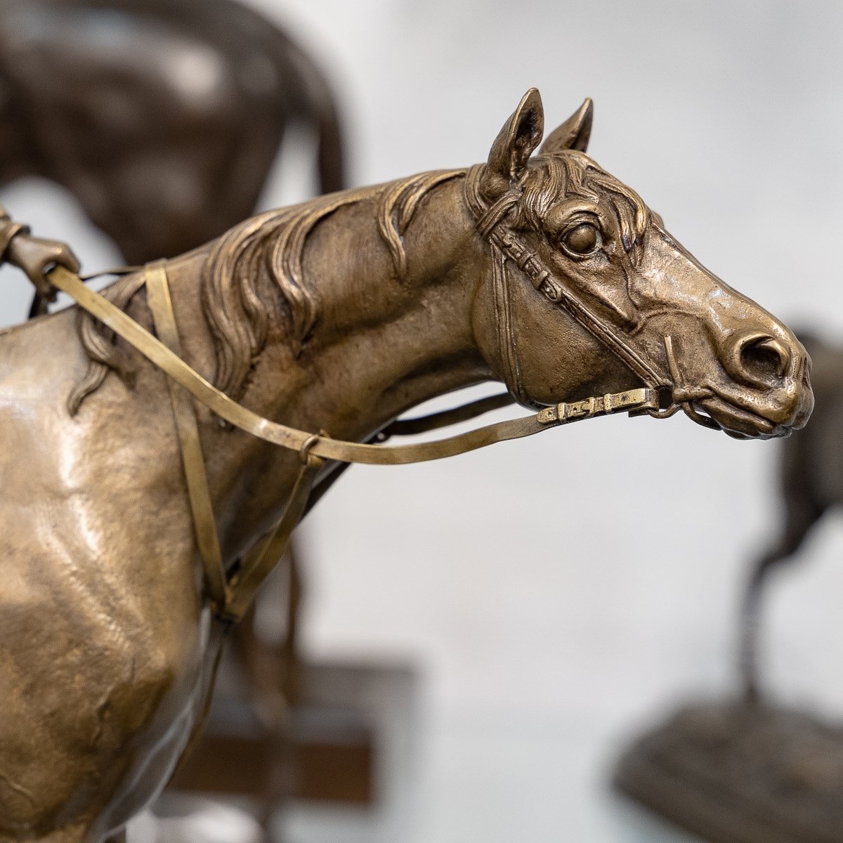 Sculpture - Jockey And His Horse " Before The Race " , Jules Moigniez (1835-1894) - Bronze-photo-1