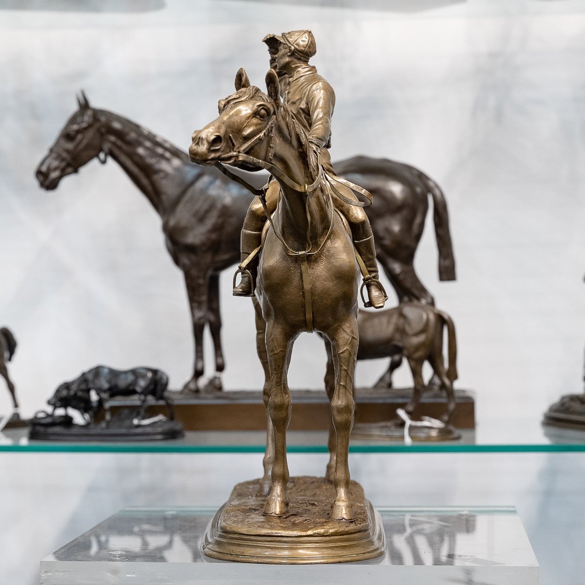 Sculpture - Jockey And His Horse " Before The Race " , Jules Moigniez (1835-1894) - Bronze-photo-2