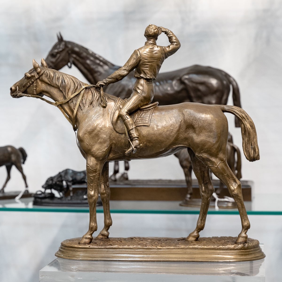 Sculpture - Jockey And His Horse " Before The Race " , Jules Moigniez (1835-1894) - Bronze-photo-3