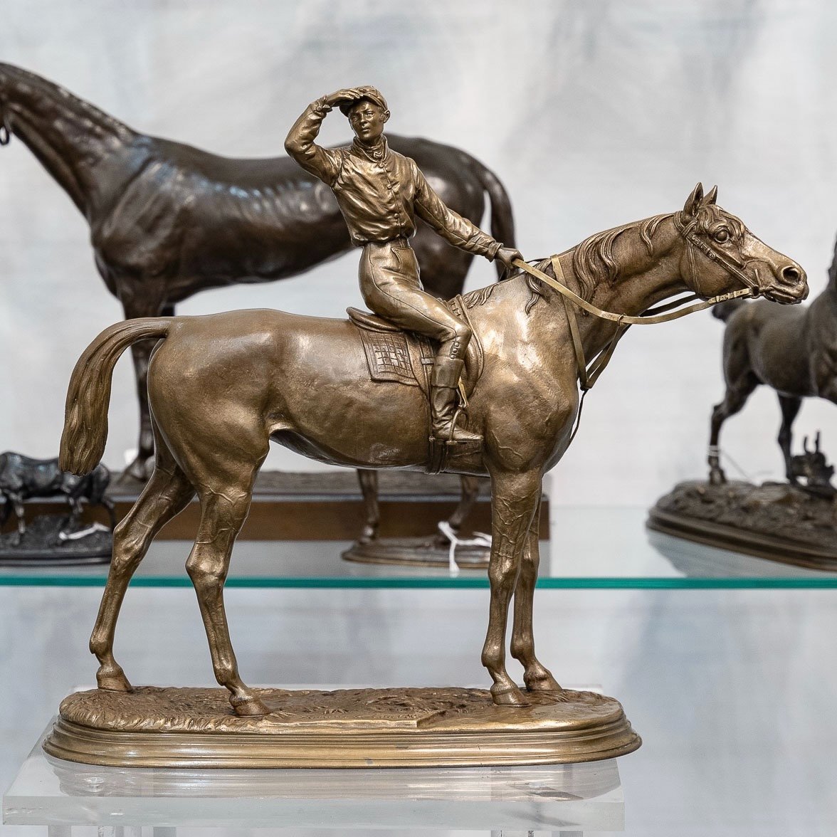 Sculpture - Jockey And His Horse " Before The Race " , Jules Moigniez (1835-1894) - Bronze