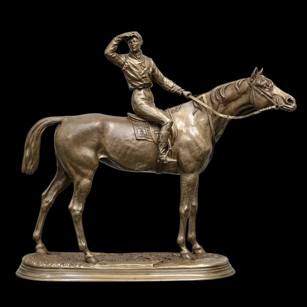 Sculpture - Jockey And His Horse " Before The Race " , Jules Moigniez (1835-1894) - Bronze