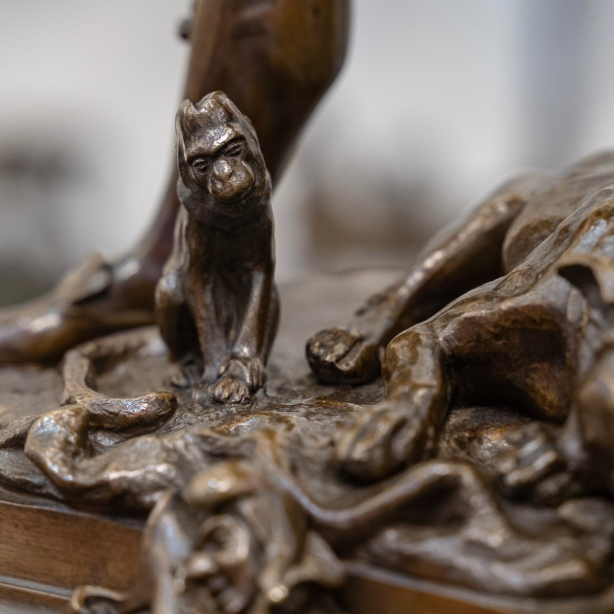 Sculpture - " Sont Ils Gentis " , Alfred Barye (1839-1895) - Bronze-photo-5