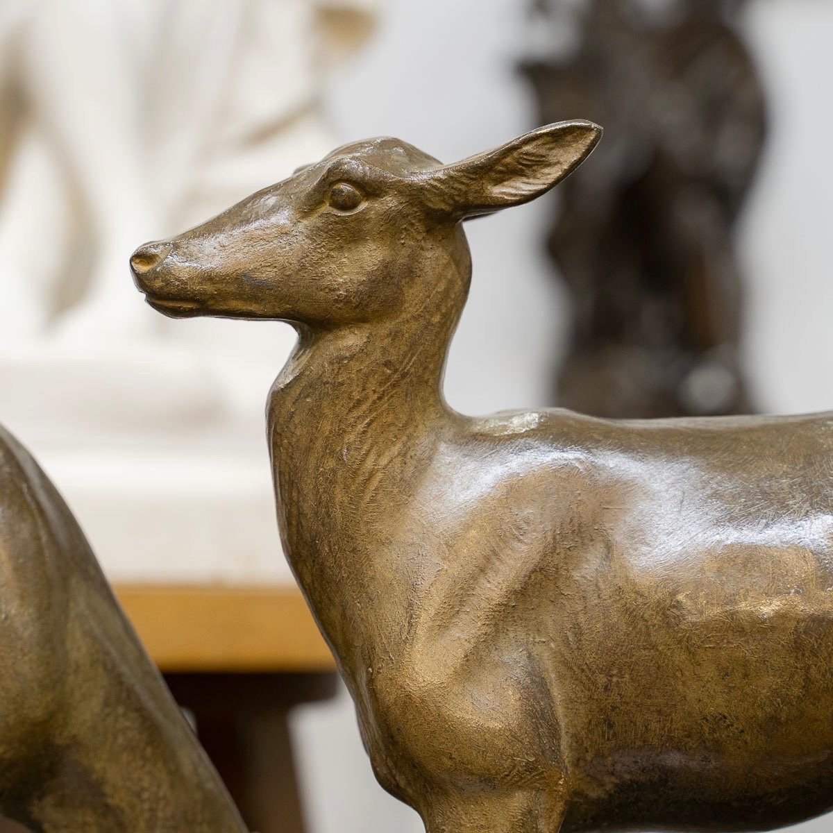 Sculpture - " Two Deer " , Louis Riché (1877-1949) - Bronze-photo-3