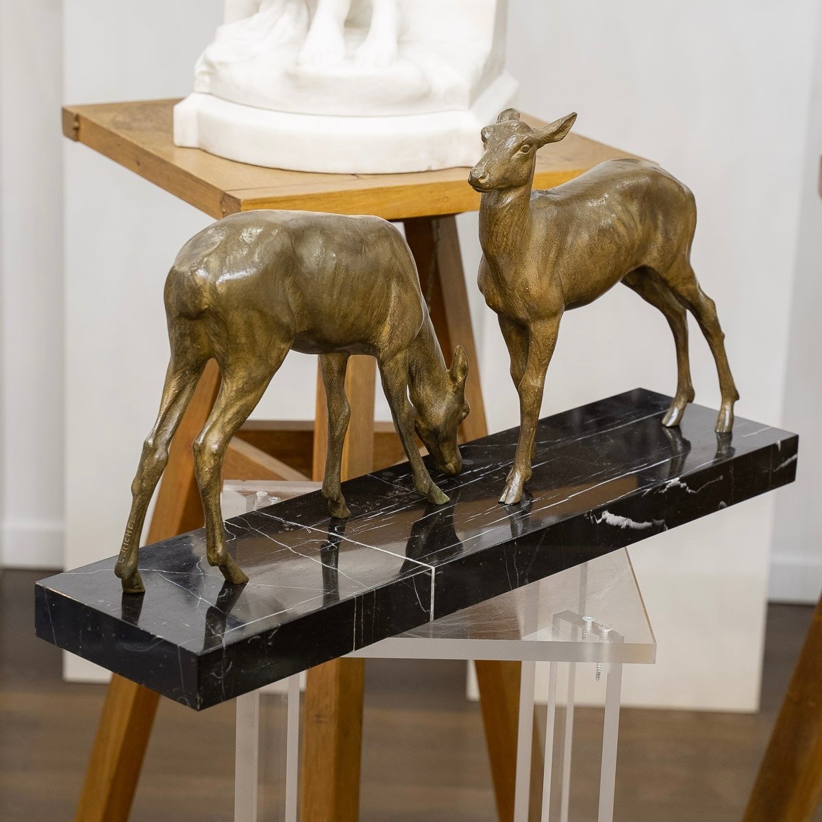 Sculpture - " Two Deer " , Louis Riché (1877-1949) - Bronze-photo-4