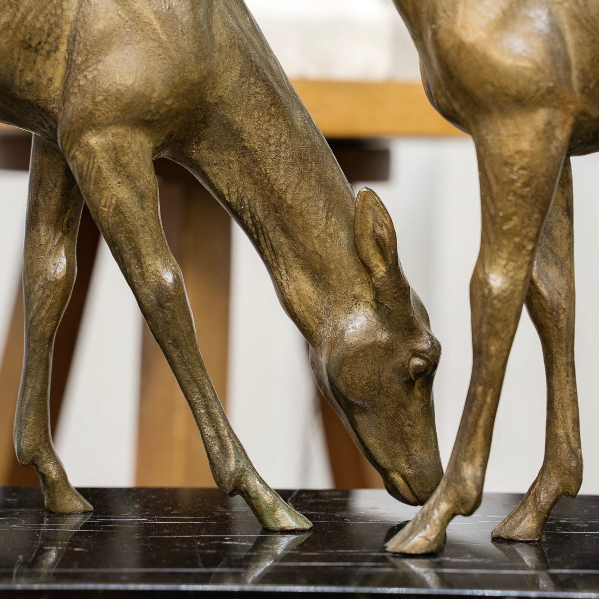 Sculpture - " Two Deer " , Louis Riché (1877-1949) - Bronze-photo-2