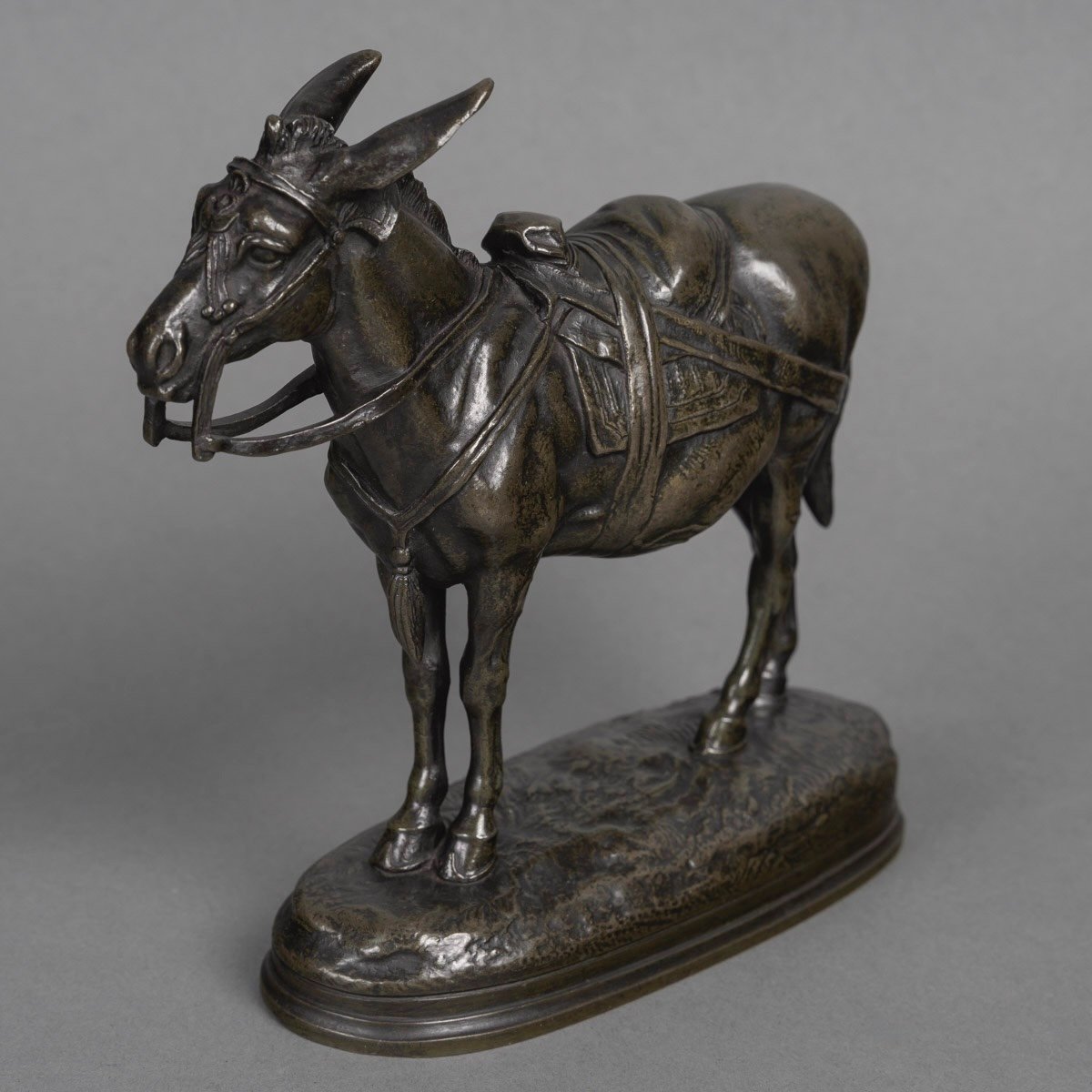 Sculpture - Donkey  , Alfred Barye (1839-1895) - Bronze-photo-2