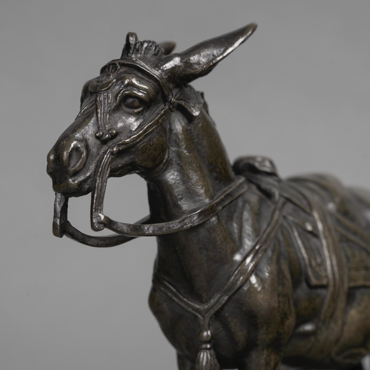 Sculpture - Donkey  , Alfred Barye (1839-1895) - Bronze-photo-3