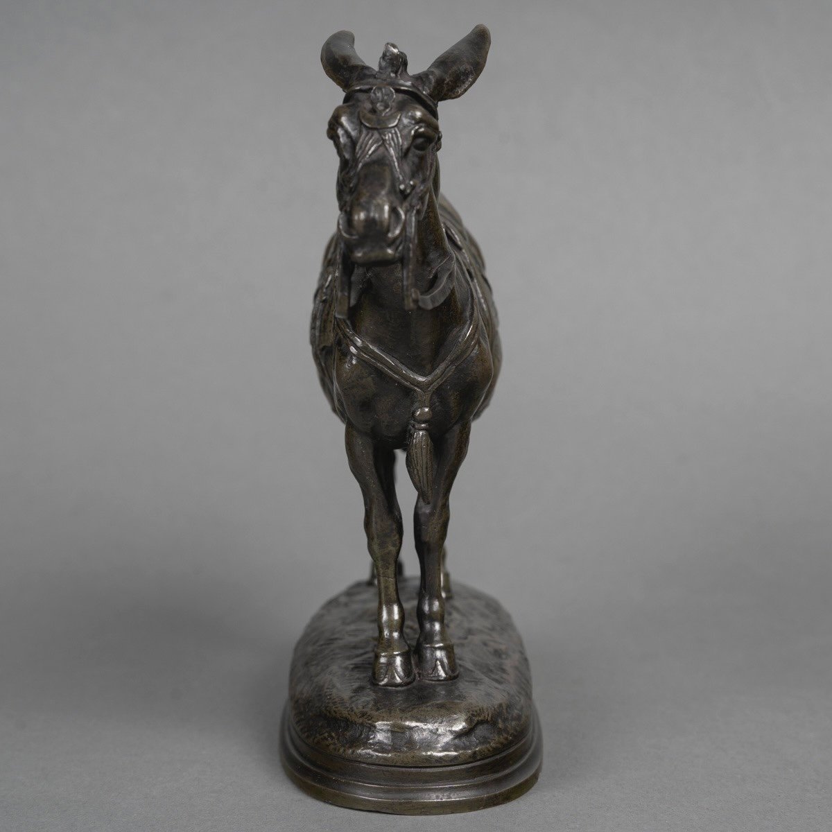 Sculpture - Donkey  , Alfred Barye (1839-1895) - Bronze-photo-1