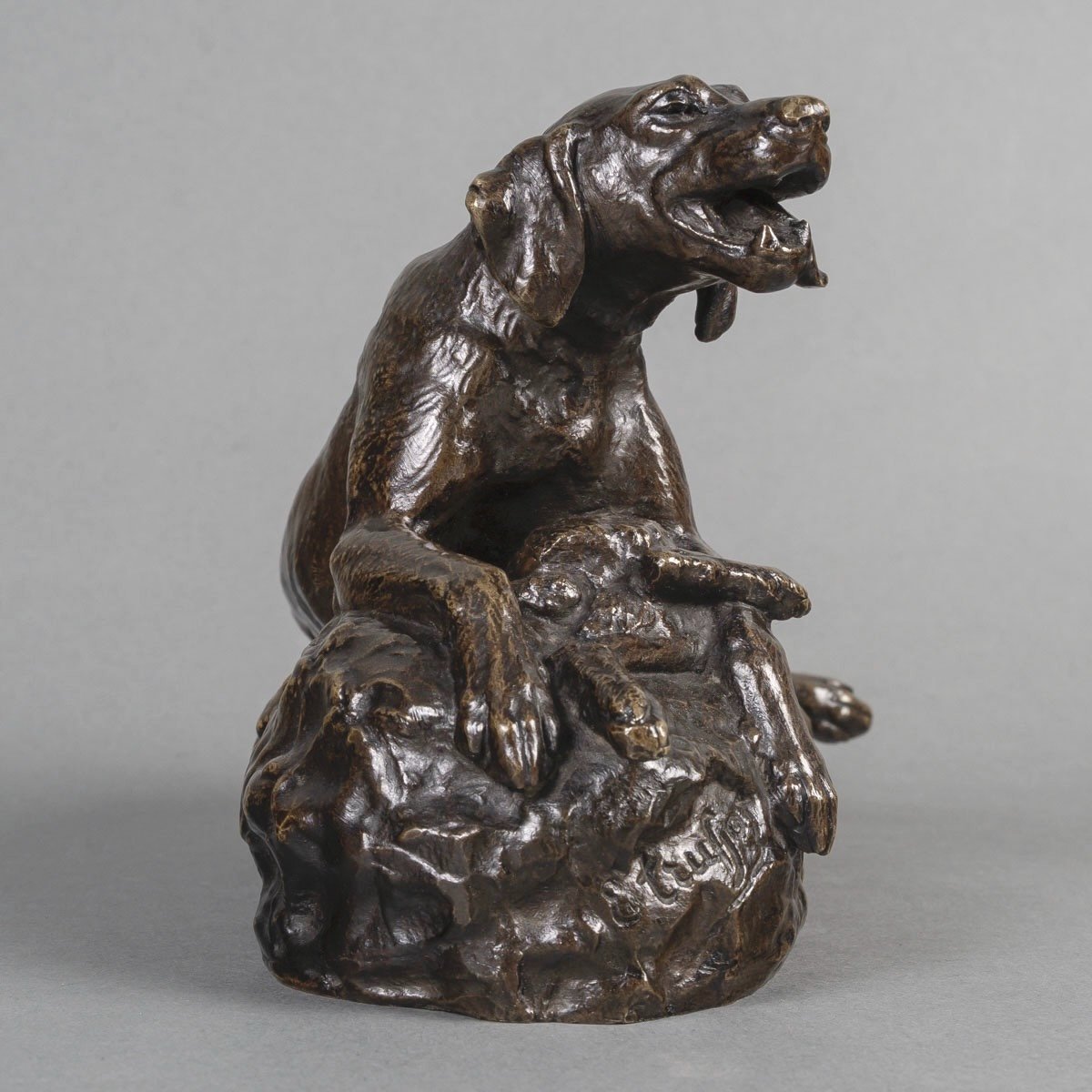 Sculpture - Dog With Hare , Emile - Louis Truffot (1843-1896) - Bronze-photo-4